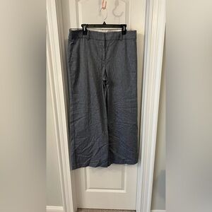 LOFT Navy and Cream Striped Pants